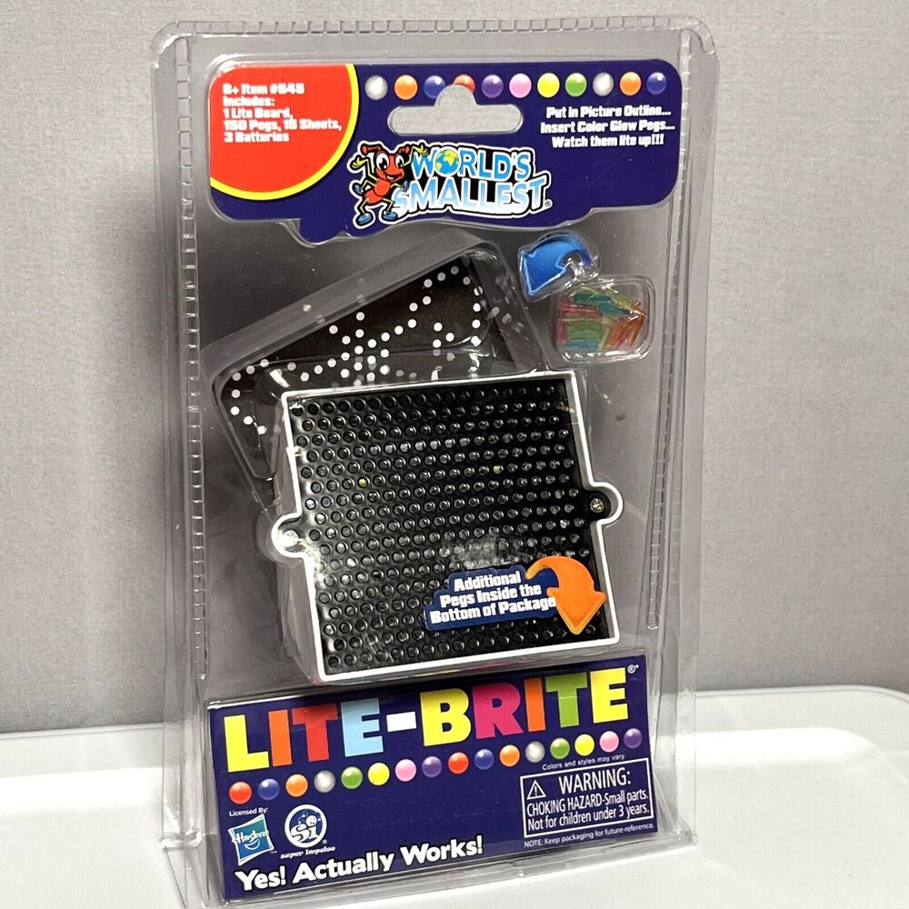 World's Smallest LITE_BRITE Board Game Toy Miniature Mini Pocket NEW NIP
